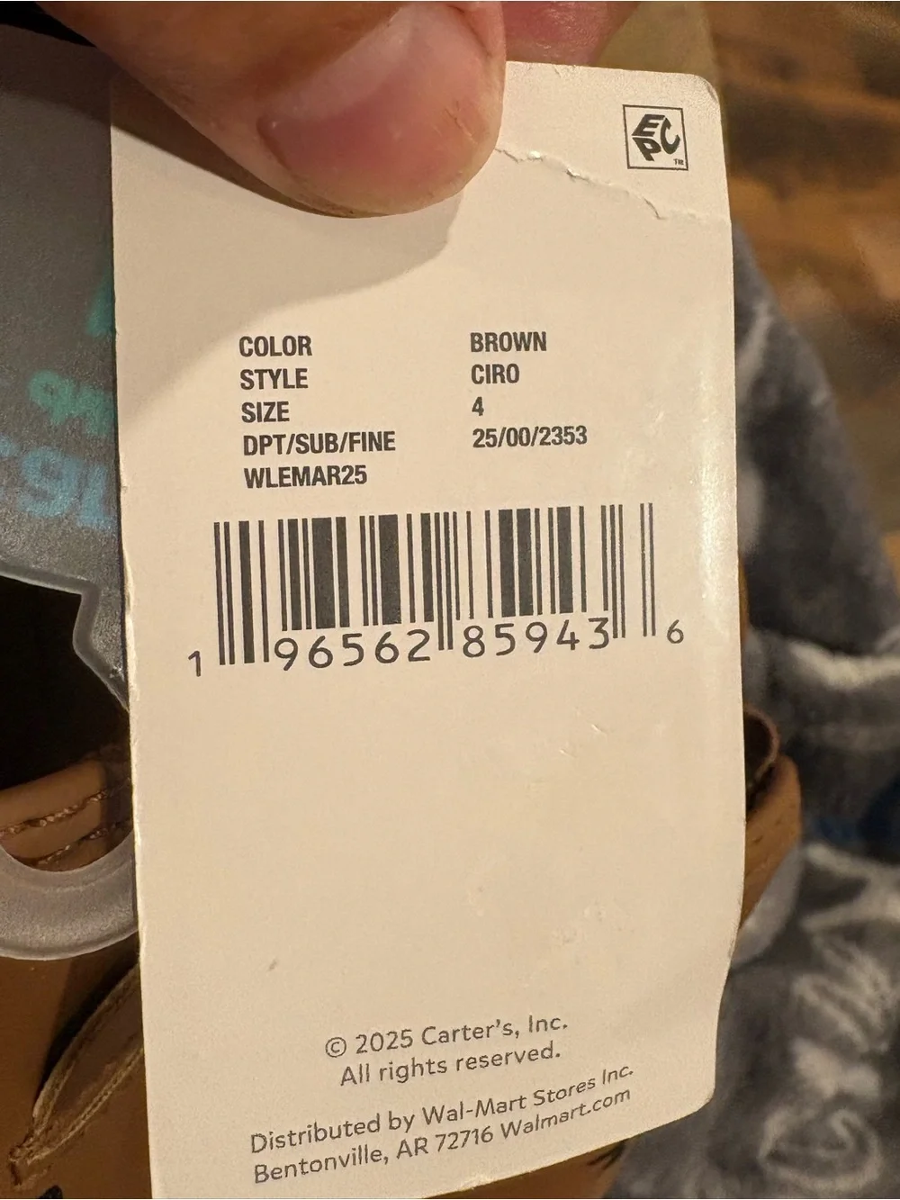Carter's Brown Toddler Slip-On Shoes with Embroidered Bunny Face